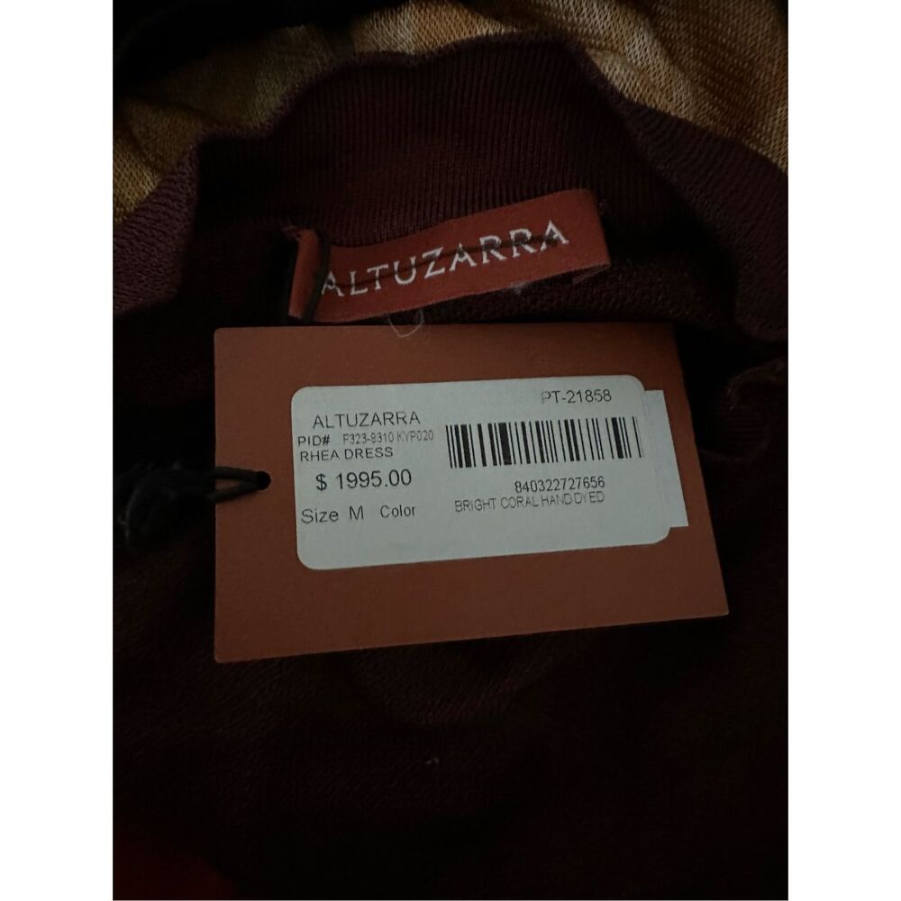 Altuzarra Mock Neck Hand Dyed Fall Winter 23 Rhea Maxi Dress Coral Medium $1995 - Picture 14 of 15